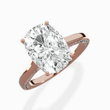 Modern Slim Hidden Halo Solitaire Ring Engagement Ring