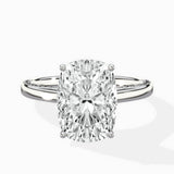 Modern Slim Hidden Halo Solitaire Ring Engagement Ring