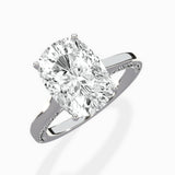 Modern Slim Hidden Halo Solitaire Ring Engagement Ring