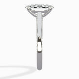 Modern Slim Hidden Halo Solitaire Ring Engagement Ring