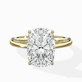 Modern Slim Hidden Halo Solitaire Ring Engagement Ring