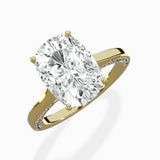 Modern Slim Hidden Halo Solitaire Ring Engagement Ring
