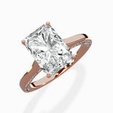 Modern Slim Hidden Halo Solitaire Ring Engagement Ring