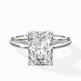 Modern Slim Hidden Halo Solitaire Ring Engagement Ring