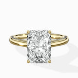Modern Slim Hidden Halo Solitaire Ring Engagement Ring