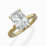 Modern Slim Hidden Halo Solitaire Ring Engagement Ring