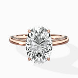 Modern Slim Hidden Halo Solitaire Ring Engagement Ring