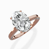 Modern Slim Hidden Halo Solitaire Ring Engagement Ring