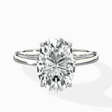 Modern Slim Hidden Halo Solitaire Ring Engagement Ring