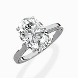 Modern Slim Hidden Halo Solitaire Ring Engagement Ring