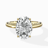 Modern Slim Hidden Halo Solitaire Ring Engagement Ring