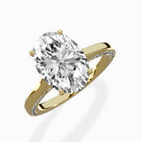 Modern Slim Hidden Halo Solitaire Ring Engagement Ring