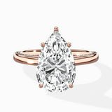 Modern Slim Hidden Halo Solitaire Ring Engagement Ring