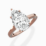 Modern Slim Hidden Halo Solitaire Ring Engagement Ring