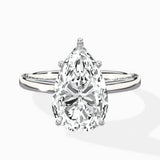 Modern Slim Hidden Halo Solitaire Ring Engagement Ring
