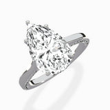 Modern Slim Hidden Halo Solitaire Ring Engagement Ring