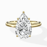 Modern Slim Hidden Halo Solitaire Ring Engagement Ring