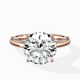 Modern Slim Hidden Halo Solitaire Ring Engagement Ring