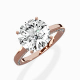 Modern Slim Hidden Halo Solitaire Ring Engagement Ring