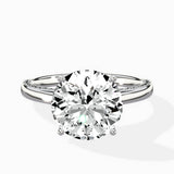 Modern Slim Hidden Halo Solitaire Ring Engagement Ring