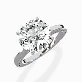 Modern Slim Hidden Halo Solitaire Ring Engagement Ring