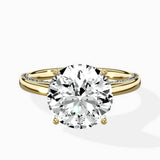 Modern Slim Hidden Halo Solitaire Ring Engagement Ring