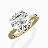 Modern Slim Hidden Halo Solitaire Ring Engagement Ring