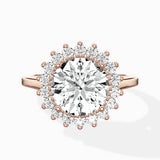 Vintage Floral Halo Ring Engagement Ring