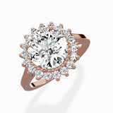 Vintage Floral Halo Ring Engagement Ring
