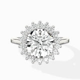 Vintage Floral Halo Ring Engagement Ring