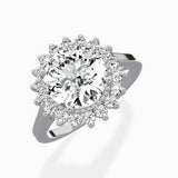 Vintage Floral Halo Ring Engagement Ring