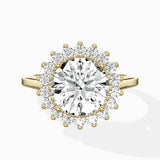 Vintage Floral Halo Ring Engagement Ring