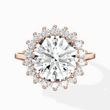 Vintage Floral Halo Ring Engagement Ring