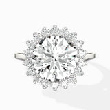 Vintage Floral Halo Ring Engagement Ring