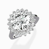 Vintage Floral Halo Ring Engagement Ring