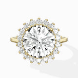 Vintage Floral Halo Ring Engagement Ring