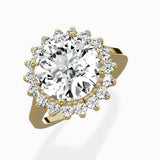 Vintage Floral Halo Ring Engagement Ring