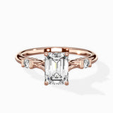 Angled Bypass Pave Solitaire Ring Engagement Ring