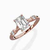 Angled Bypass Pave Solitaire Ring Engagement Ring