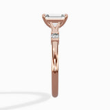 Angled Bypass Pave Solitaire Ring Engagement Ring