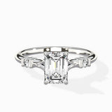 Angled Bypass Pave Solitaire Ring Engagement Ring
