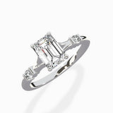 Angled Bypass Pave Solitaire Ring Engagement Ring