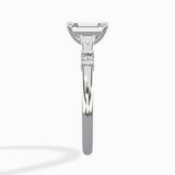 Angled Bypass Pave Solitaire Ring Engagement Ring