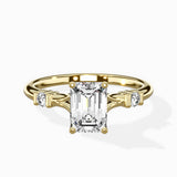 Angled Bypass Pave Solitaire Ring Engagement Ring