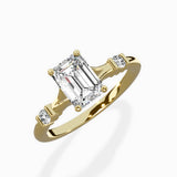 Angled Bypass Pave Solitaire Ring Engagement Ring