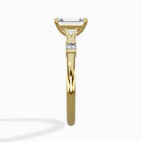Angled Bypass Pave Solitaire Ring Engagement Ring