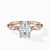 Angled Bypass Pave Solitaire Ring Engagement Ring