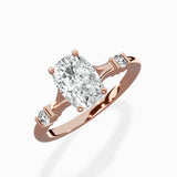 Angled Bypass Pave Solitaire Ring Engagement Ring