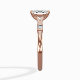 Angled Bypass Pave Solitaire Ring Engagement Ring