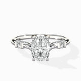 Angled Bypass Pave Solitaire Ring Engagement Ring